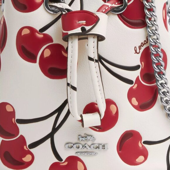 Coach Drawstring Wristlet With Cherry Print - Picture 4 of 9